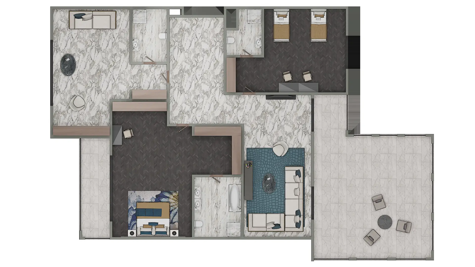 Floor plan of 3D model #2 | AX CAPITAL