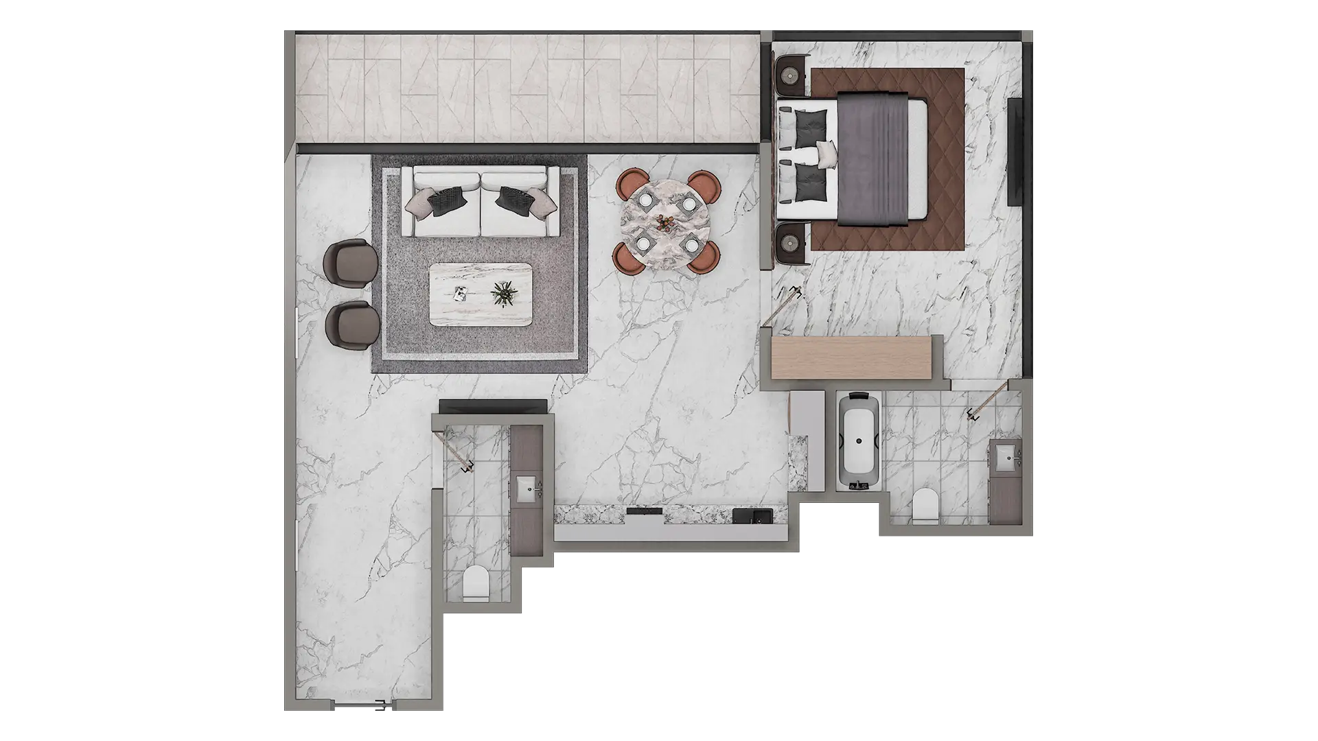 Floor plan of 3D model #1 | AX CAPITAL