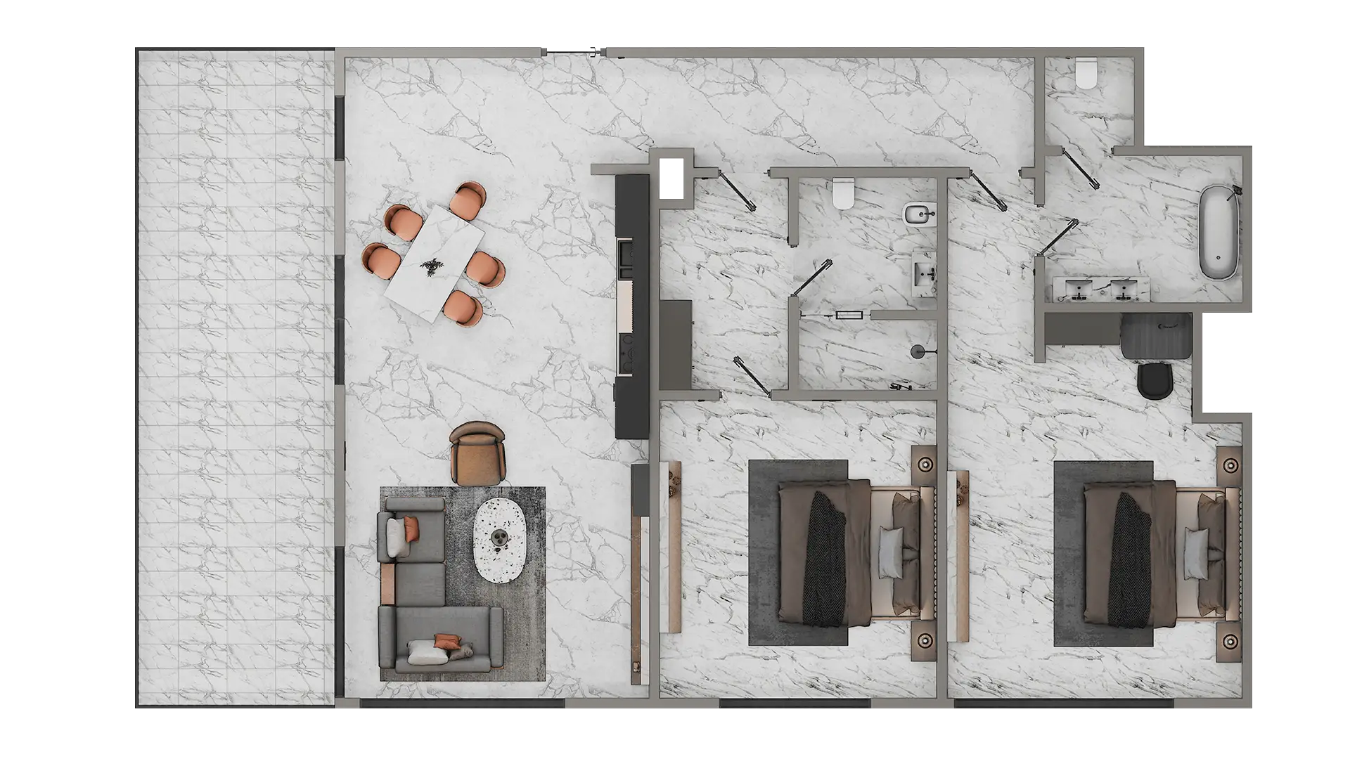 Floor plan of 3D model #1 | AX CAPITAL