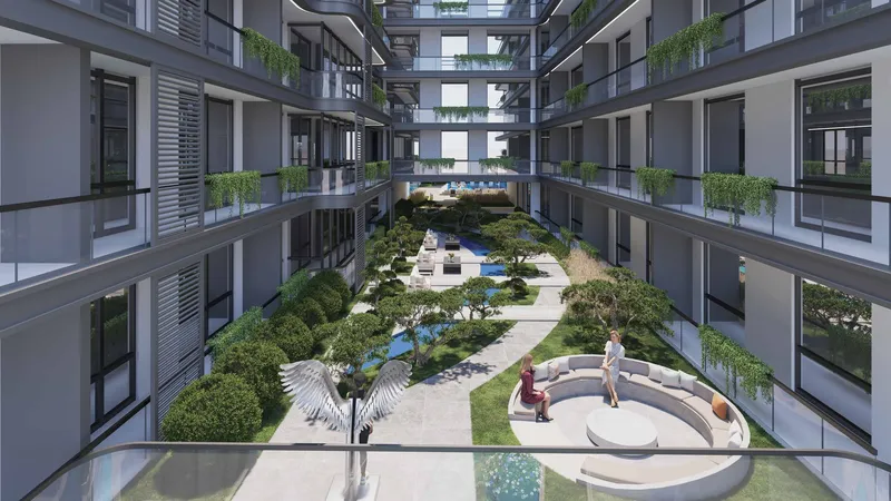 Olivia Residences - courtyard view of the residence | AX CAPITAL