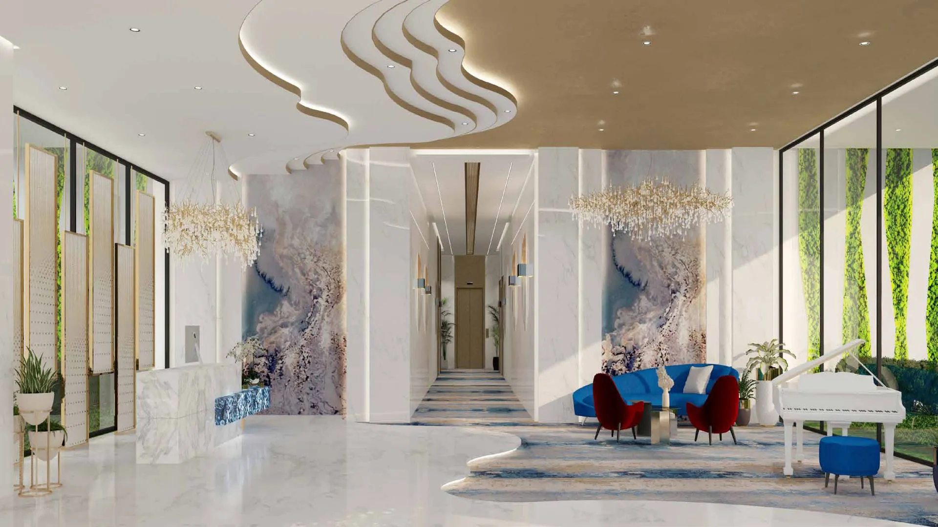 Gemz - Elegant lobby with unique design | AX CAPITAL