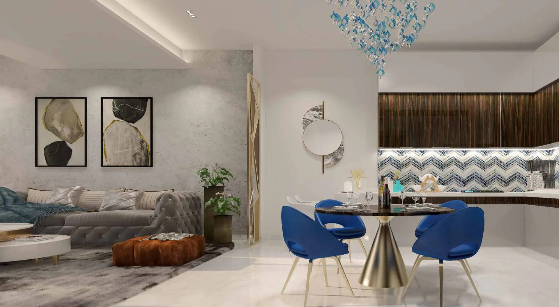 Gemz - Stylish living and dining area | AX CAPITAL