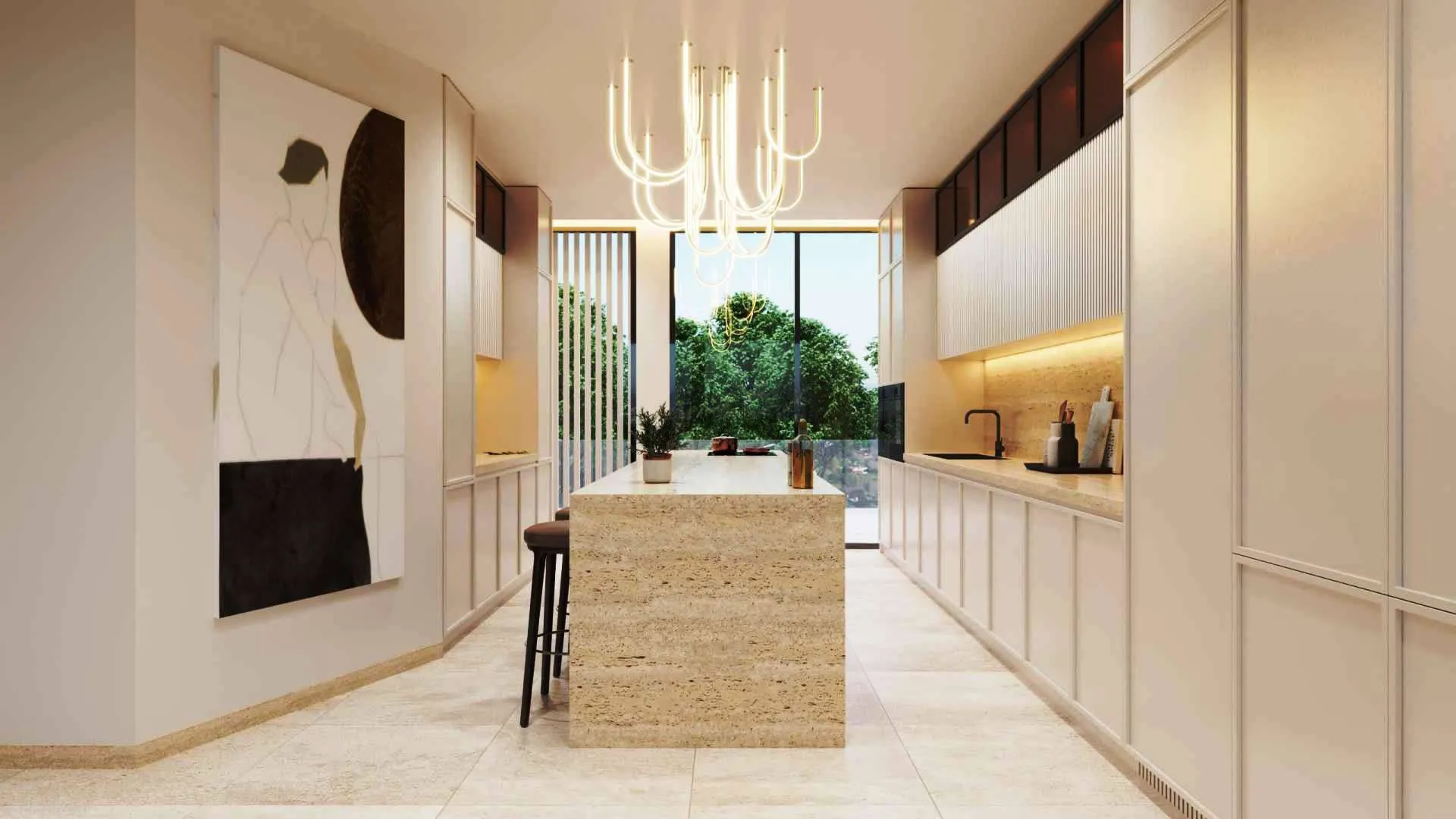 Ixora - Modern kitchen with island counter | AX CAPITAL