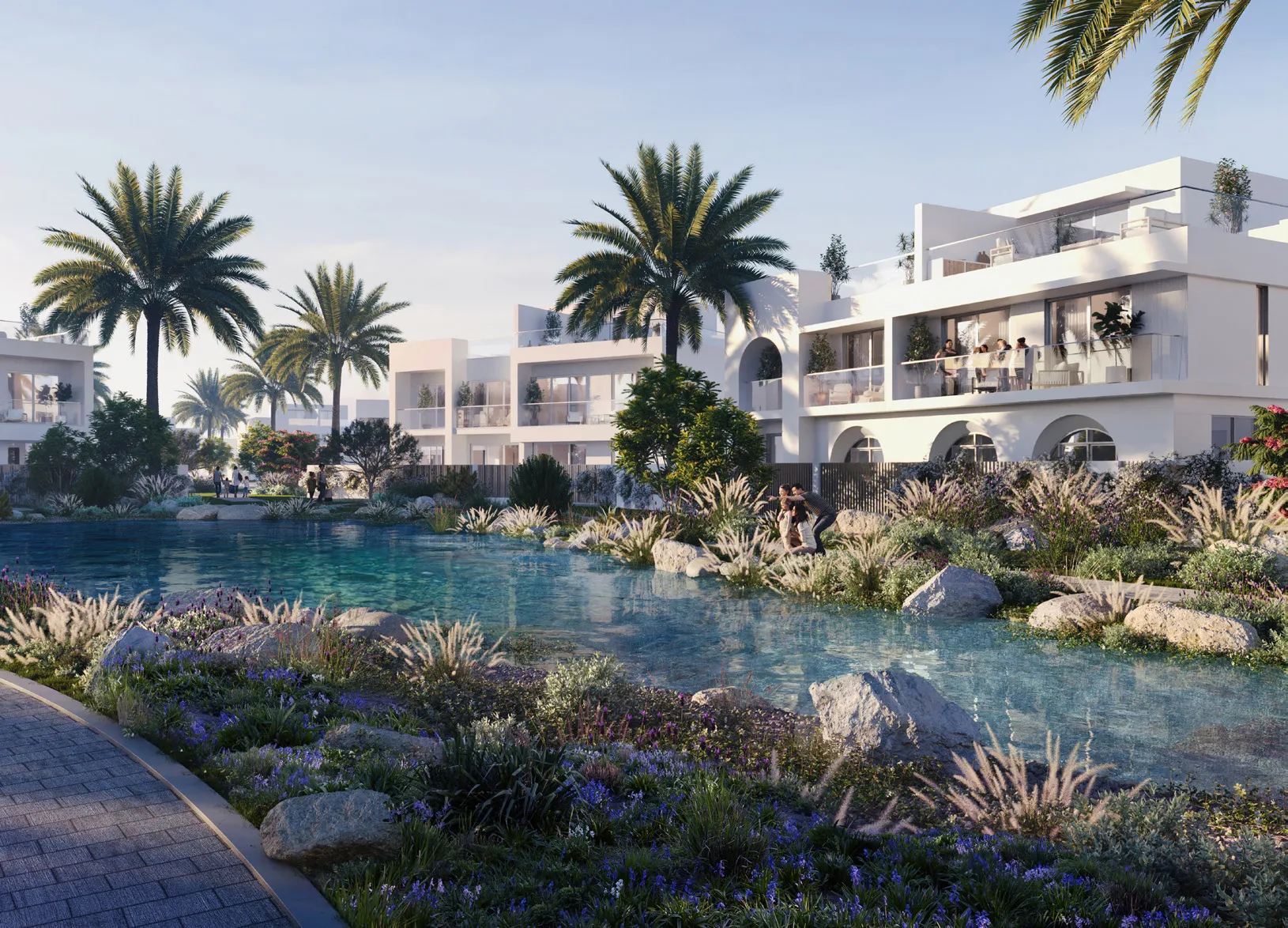 Alana - exterior view of the villas with a waterway | AX CAPITAL