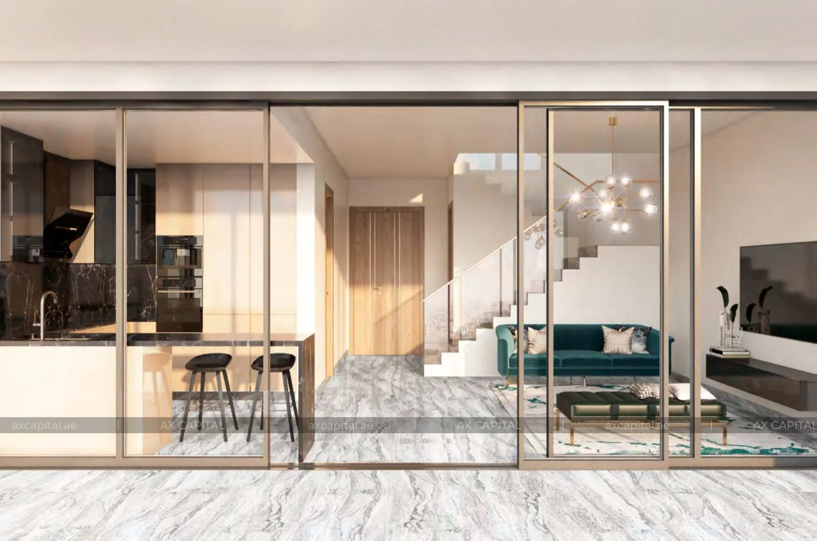 Appartement avec 2 chambres à Peninsula One, Dubai, EAU (axc-3990066) 3