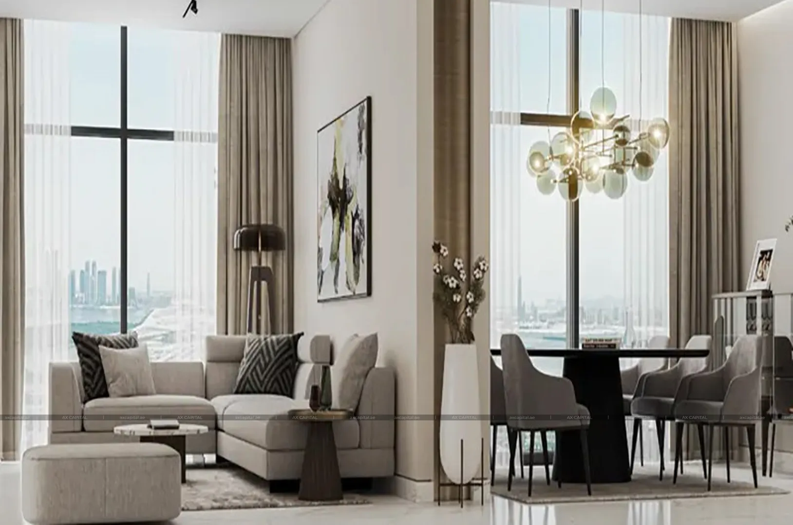 Apartamento con 1 dormitorio en 320 Riverside Crescent, Dubai, EAU (axc-3988888) 3