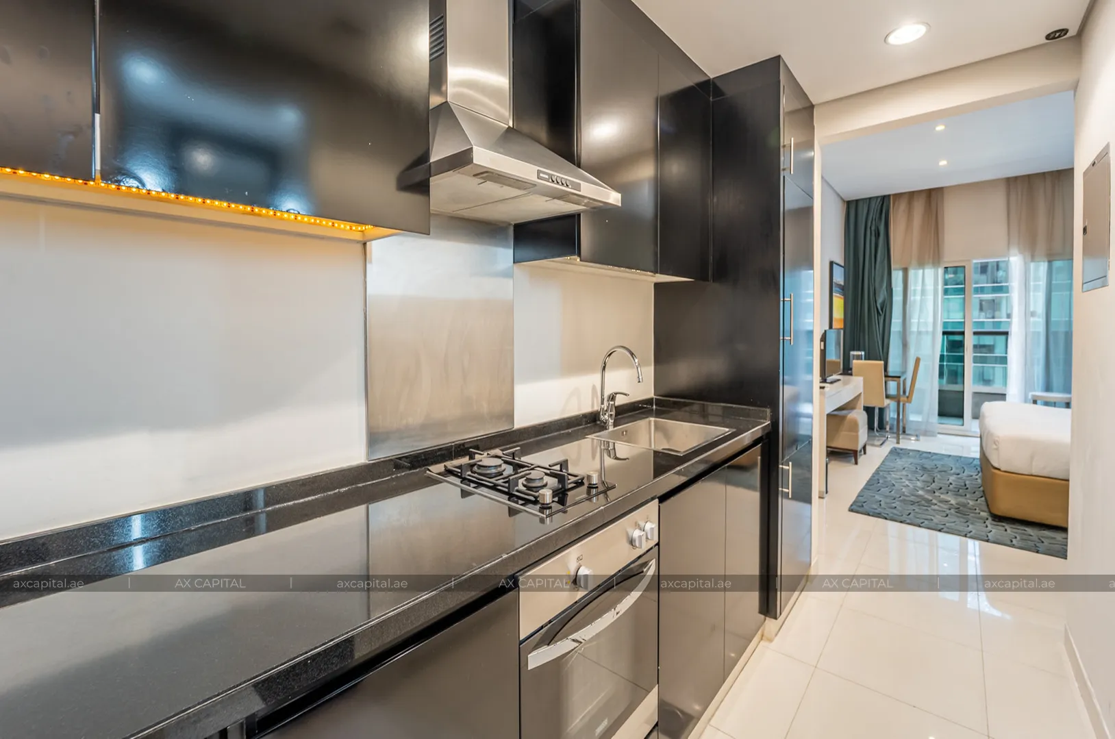 شقة استوديو في Damac Maison Cour Jardin (The Cosmopolitan), دبي, الإمارات العربية المتحدة (axc-3994236) 2