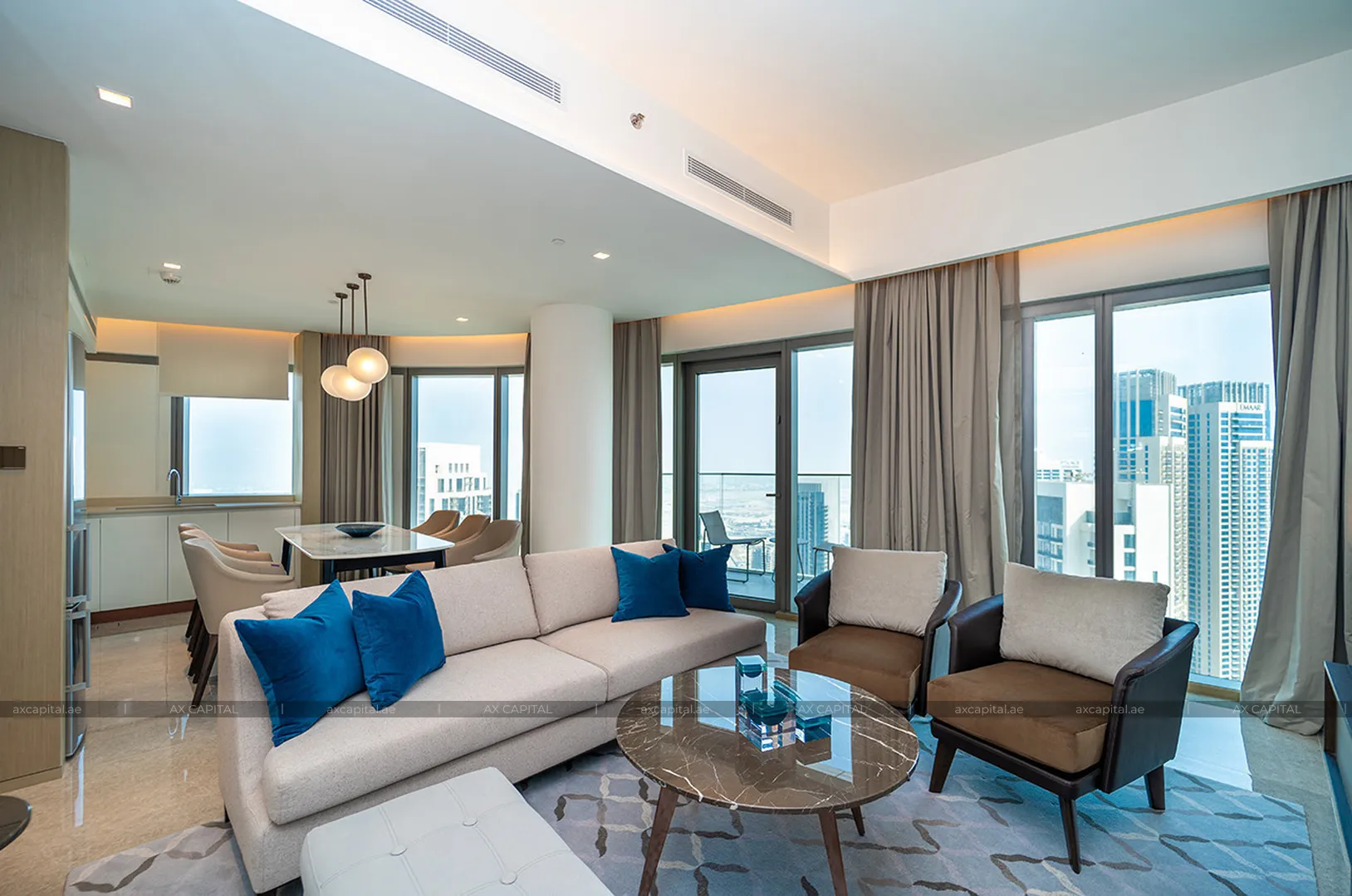 Apartment mit 3 Schlafzimmern in Address Harbour Point Tower 1, Dubai, VAE (axc-3989931) 1