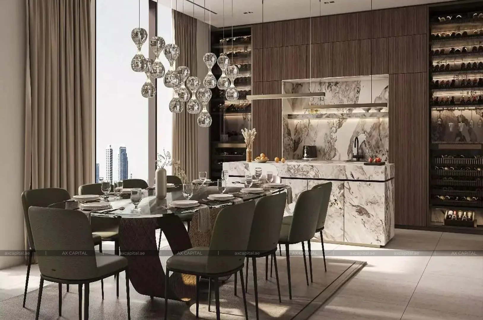 شقة عدد غرف النوم فيها: 2، في Aeternitas Tower, دبي, الإمارات العربية المتحدة (axc-3996378) 3