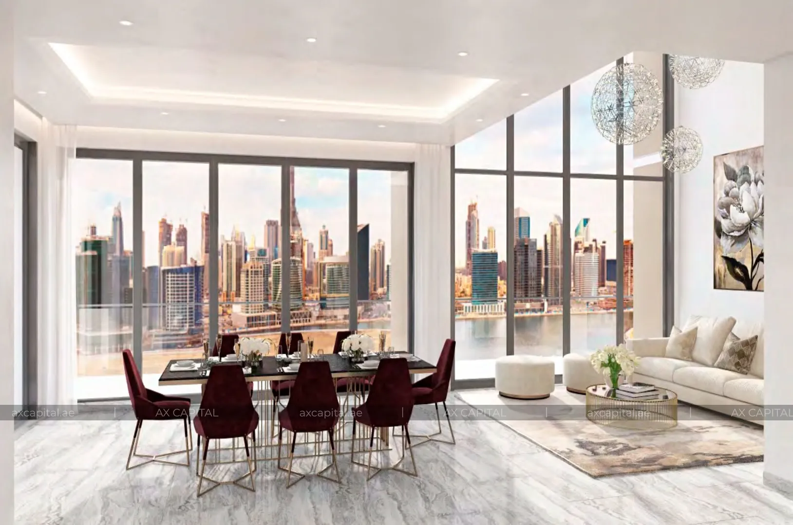 Appartement avec 2 chambres à Peninsula One, Dubai, EAU (axc-3990066) 1