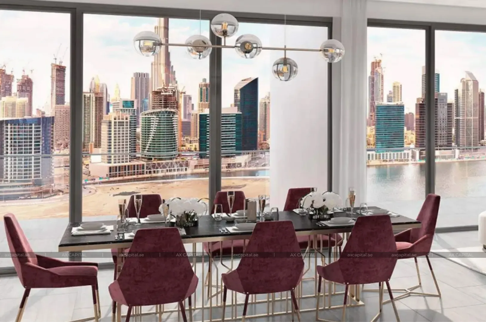 Appartement avec 2 chambres à Peninsula One, Dubai, EAU (axc-3990066) 2