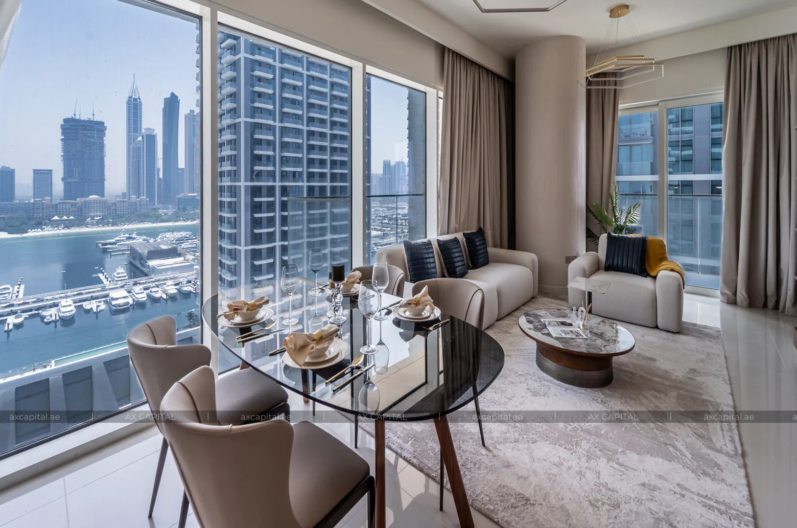 شقة عدد غرف النوم فيها: 1، في Grand Bleu Tower 2, دبي, الإمارات العربية المتحدة (axc-3989716) 1