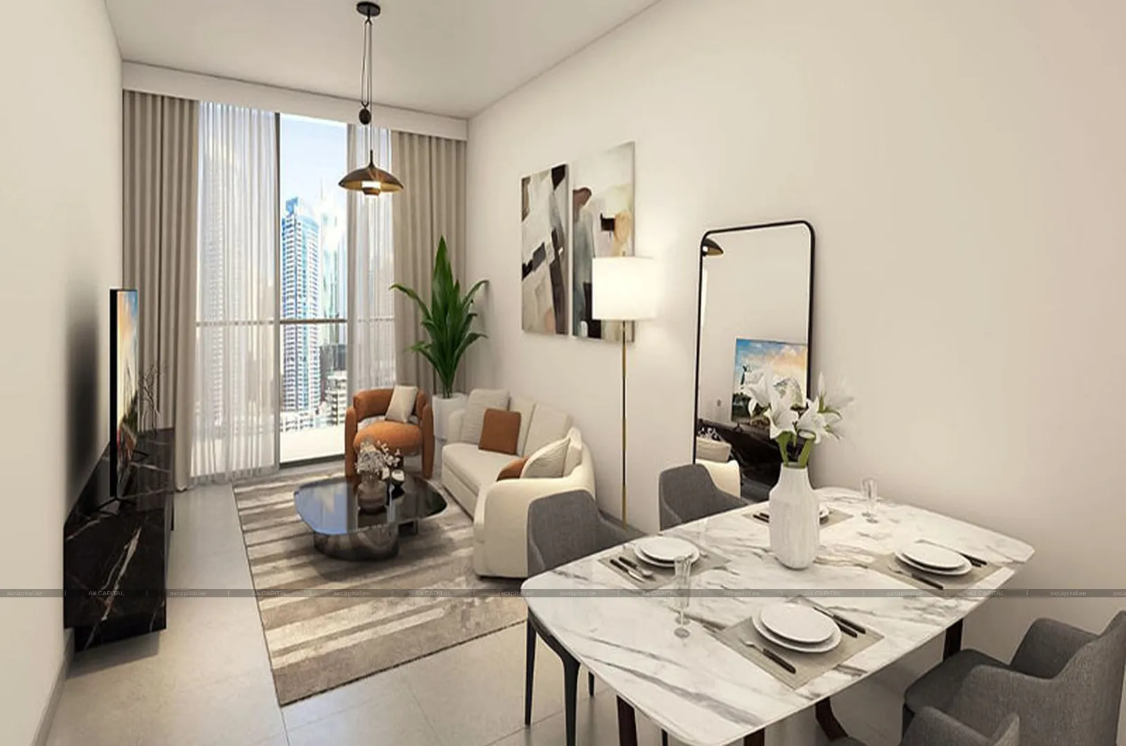 Apartamento con 1 dormitorio en Marina Living, Dubai, EAU (axc-3993245) 2